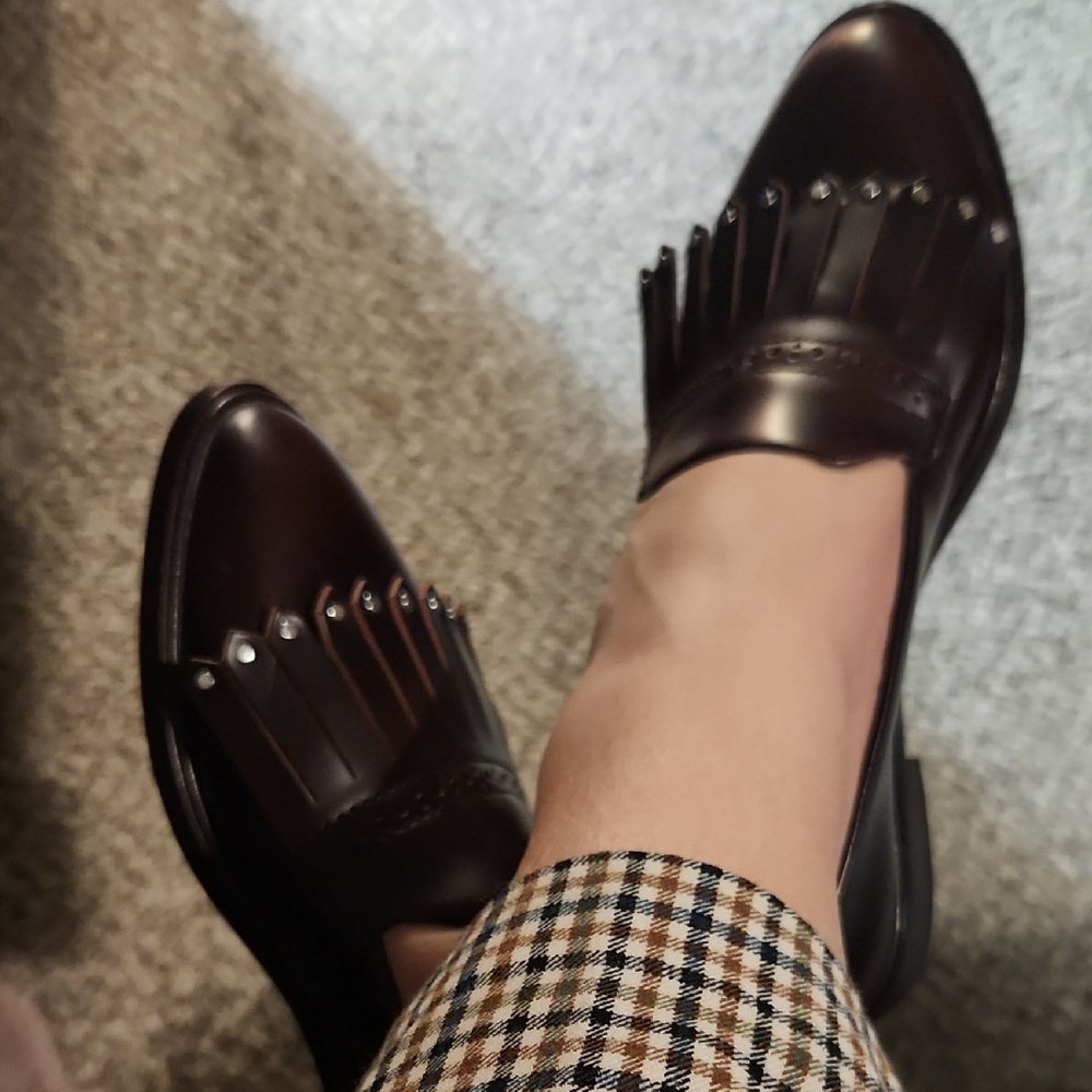 Frye Emory Kiltie Fringe Loafer Dark Brown 8M - Picture 10 of 14